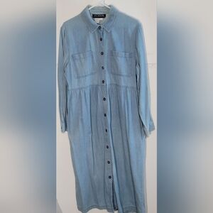 Blue Denim Maxi Dress J.G. Hook Vintage Size 12P